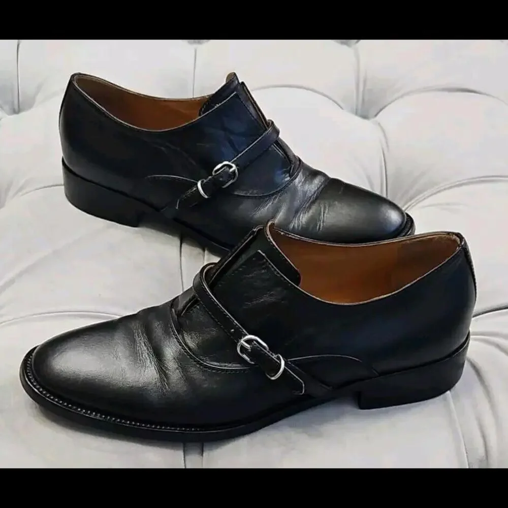 Balenciaga Paris Papier Derby Oxford Black Leather Skinny Buckle Womens Shoes 40 - Picture 2 of 16